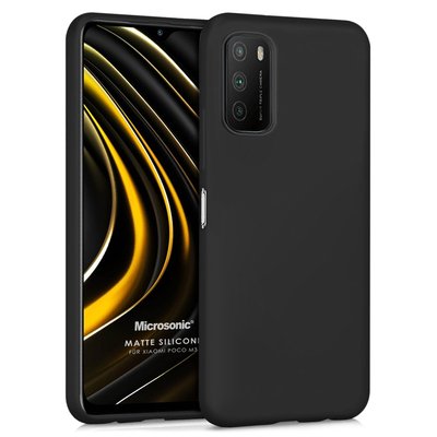 Microsonic Xiaomi Poco M3 Kılıf Matte Silicone Siyah