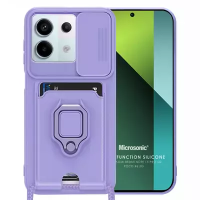 Microsonic Xiaomi Poco X6 5G Kılıf Multifunction Silicone Lila