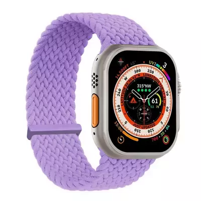 Microsonic Apple Watch SE 3 44mm Kordon, (Medium Size, 147mm) Knitted Fabric Single Loop Lila