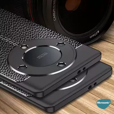 Microsonic Honor X9A Kılıf Deri Dokulu Silikon Siyah