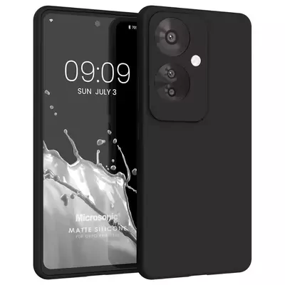 Microsonic Matte Silicone Oppo Reno 11F Kılıf Siyah