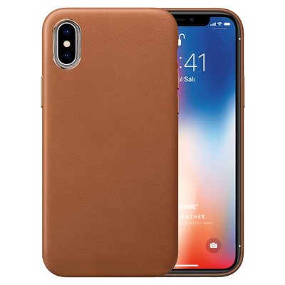 Microsonic Apple iPhone XS Kılıf Luxury Leather Kahverengi