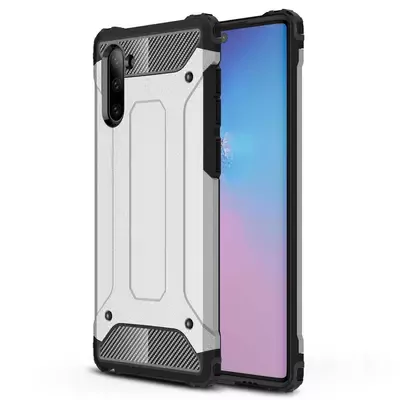 Microsonic Samsung Galaxy Note 10 Kılıf Rugged Armor Gümüş