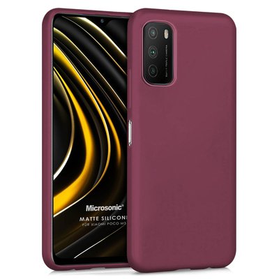 Microsonic Xiaomi Poco M3 Kılıf Matte Silicone Mor