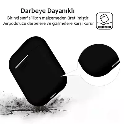 Microsonic Apple AirPods 1. Nesil / 2. Nesil Mat Silikon Kılıf Beyaz