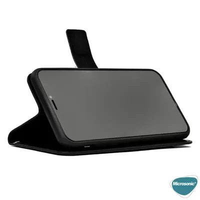 Microsonic Apple iPhone 16e Kılıf Delux Leather Wallet Siyah