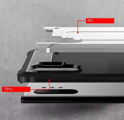 Microsonic Samsung Galaxy Note 10 Plus Kılıf Rugged Armor Siyah