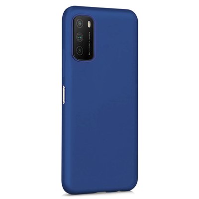 Microsonic Xiaomi Poco M3 Kılıf Matte Silicone Lacivert