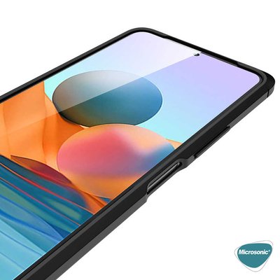 Microsonic Xiaomi Redmi Note 10 Pro Kılıf Deri Dokulu Silikon Siyah