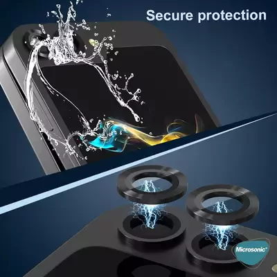 Microsonic Samsung Galaxy Z Flip 7 Tekli Kamera Lens Koruma Camı Siyah
