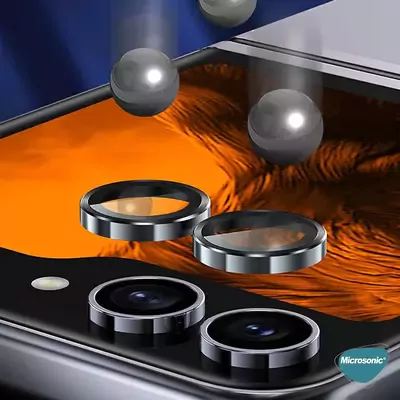 Microsonic Samsung Galaxy Z Flip 7 Tekli Kamera Lens Koruma Camı Siyah