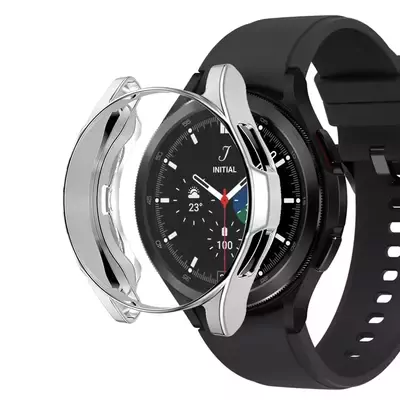 Microsonic Samsung Galaxy Watch 5 Pro 45mm Kılıf 360 Full Round Soft Silicone Gümüş