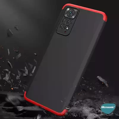 Microsonic Xiaomi Redmi Note 11 Pro 5G Kılıf Double Dip 360 Protective AYS Siyah Mavi