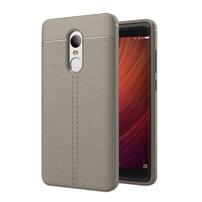 Microsonic Xiaomi Redmi Note 4X Kılıf Deri Dokulu Silikon Gri