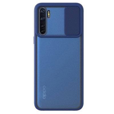 Microsonic Oppo Reno 3 Kılıf Slide Camera Lens Protection Lacivert