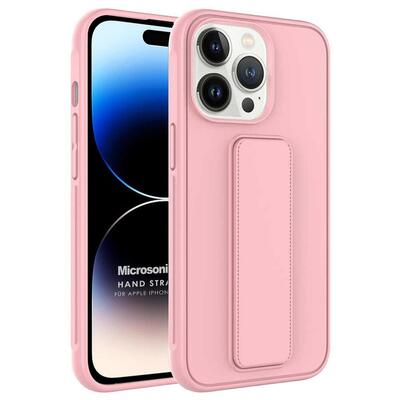 Microsonic Apple iPhone 14 Pro Kılıf Hand Strap Rose Gold