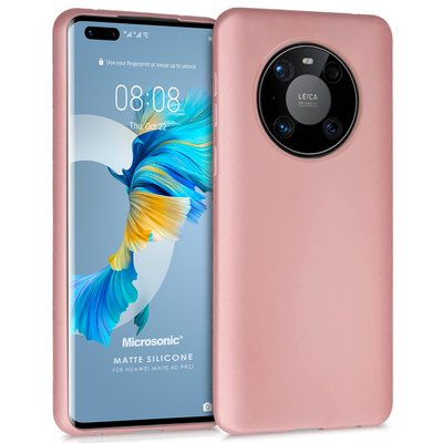 Microsonic Huawei Mate 40 Pro Kılıf Matte Silicone Rose Gold