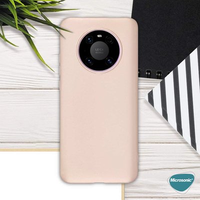 Microsonic Huawei Mate 40 Pro Kılıf Matte Silicone Rose Gold