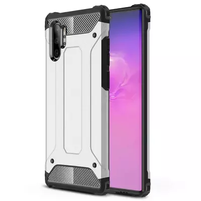 Microsonic Samsung Galaxy Note 10 Plus Kılıf Rugged Armor Gümüş