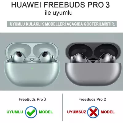 Microsonic Huawei FreeBuds Pro 3 Kılıf Askılı Mat Silikon Siyah