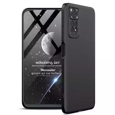 Microsonic Xiaomi Redmi Note 11 Pro 5G Kılıf Double Dip 360 Protective AYS Siyah