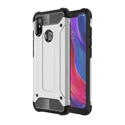 Microsonic Xiaomi Mi 8 SE Kılıf Rugged Armor Gümüş