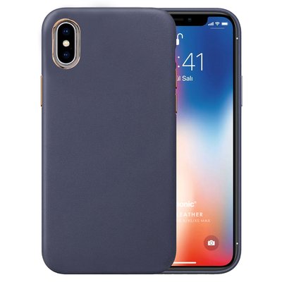 Microsonic Apple iPhone X Kılıf Luxury Leather Lacivert