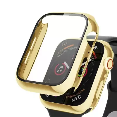 Microsonic Apple Watch Series 7 41mm Kılıf Matte Premium Slim WatchBand Gold