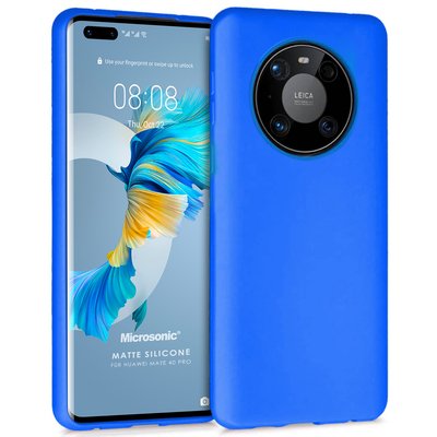 Microsonic Huawei Mate 40 Pro Kılıf Matte Silicone Mavi