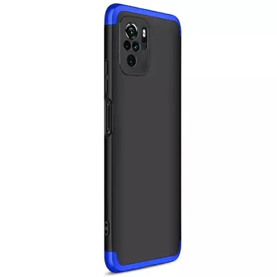 Microsonic Xiaomi Poco M5s Kılıf Double Dip 360 Protective Siyah Mavi