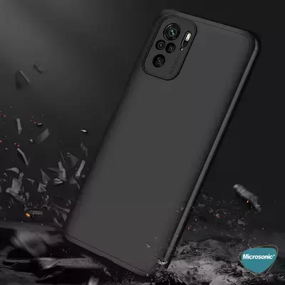 Microsonic Xiaomi Poco M5s Kılıf Double Dip 360 Protective Siyah Mavi