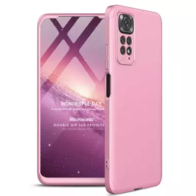 Microsonic Xiaomi Redmi Note 11 Pro 5G Kılıf Double Dip 360 Protective AYS Rose Gold