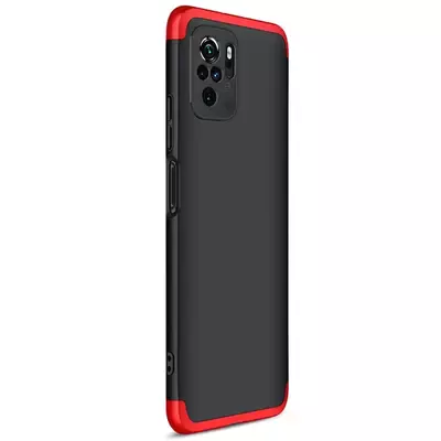 Microsonic Xiaomi Poco M5s Kılıf Double Dip 360 Protective Siyah Kırmızı