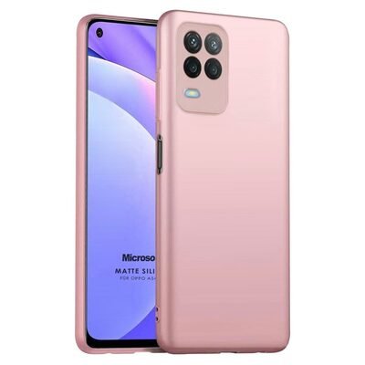 Microsonic Oppo A54 4G Kılıf Matte Silicone Rose Gold