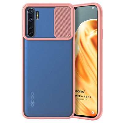 Microsonic Oppo A91 Kılıf Slide Camera Lens Protection Rose Gold