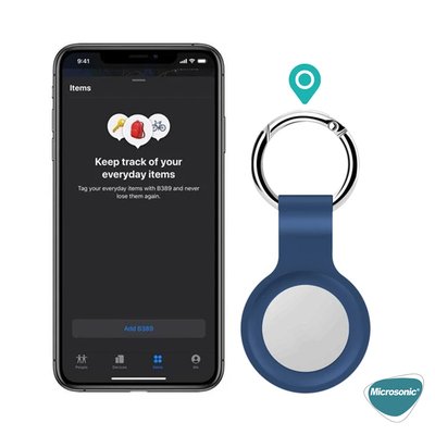 Microsonic Apple AirTag Liquid Silicone Protective Kılıf Koyu Yeşil