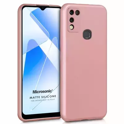 Microsonic Matte Silicone Infinix Hot 11 Play Kılıf Rose Gold