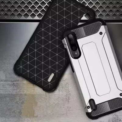 Microsonic Xiaomi Mi A3 Kılıf Rugged Armor Gümüş