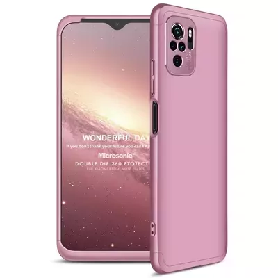 Microsonic Xiaomi Poco M5s Kılıf Double Dip 360 Protective Rose Gold