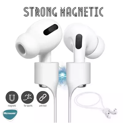 Microsonic Apple AirPods 3 Manyetik Mıknatıslı Kulaklık İpi Kırmızı