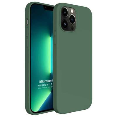 Microsonic Apple iPhone 13 Pro Kılıf Groovy Soft Koyu Yeşil