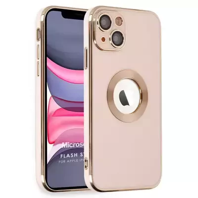 Microsonic Apple iPhone 14 Plus Kılıf Flash Stamp Rose Gold