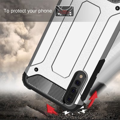 Microsonic Huawei P20 Kılıf Rugged Armor Mavi