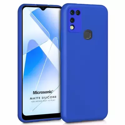 Microsonic Matte Silicone Infinix Hot 11 Play Kılıf Mavi