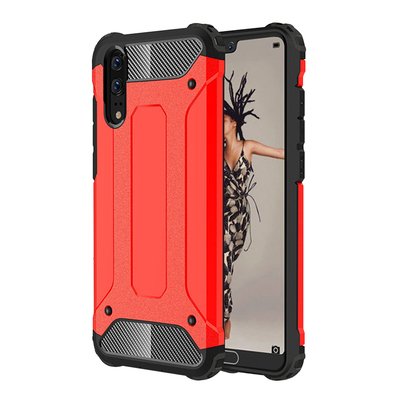 Microsonic Huawei P20 Kılıf Rugged Armor Kırmızı