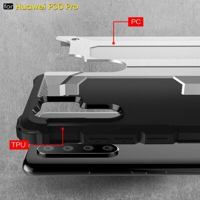 Microsonic Huawei P30 Pro Kılıf Rugged Armor Kırmızı