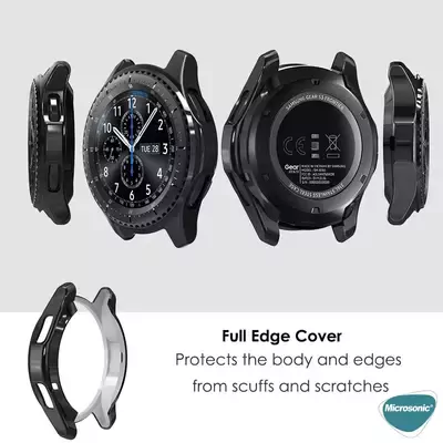 Microsonic Samsung Galaxy Watch 4 Classic 46mm Kılıf 360 Full Round Soft Silicone Rose Gold