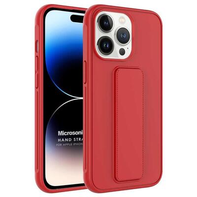 Microsonic Apple iPhone 14 Pro Max Kılıf Hand Strap Kırmızı