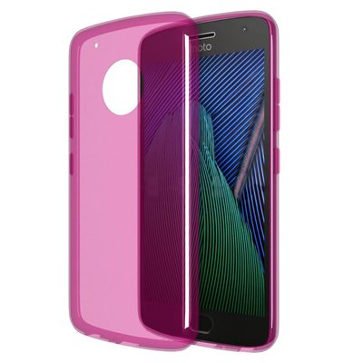 Microsonic Motorola Moto G5 Plus Kılıf Transparent Soft Pembe