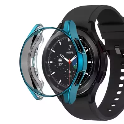 Microsonic Samsung Galaxy Watch 4 Classic 46mm Kılıf 360 Full Round Soft Silicone Koyu Yeşil